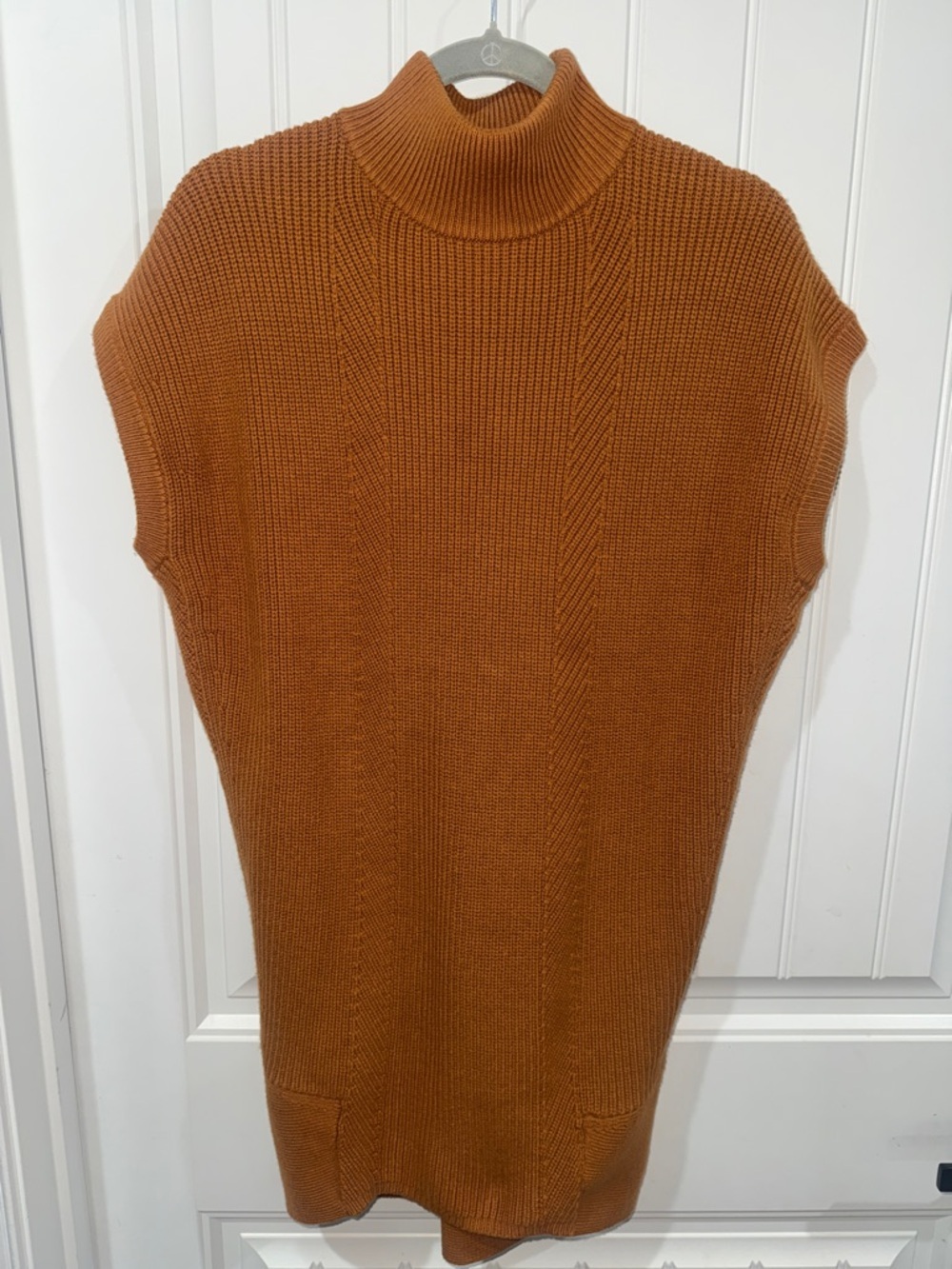 Sleeveless Turtleneck Knit Sweater Dress - warm brown - Picture 1 of 3